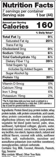 VLC Coconut Crunch Very Low Carb Protein Bars