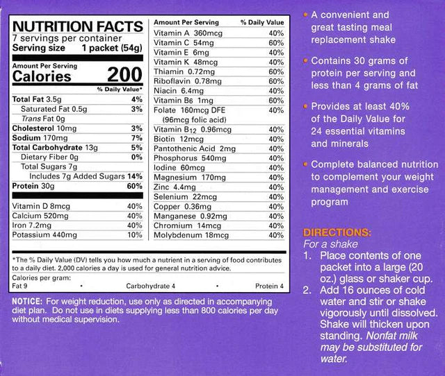 Vanilla Weight & Inches Meal Replacement