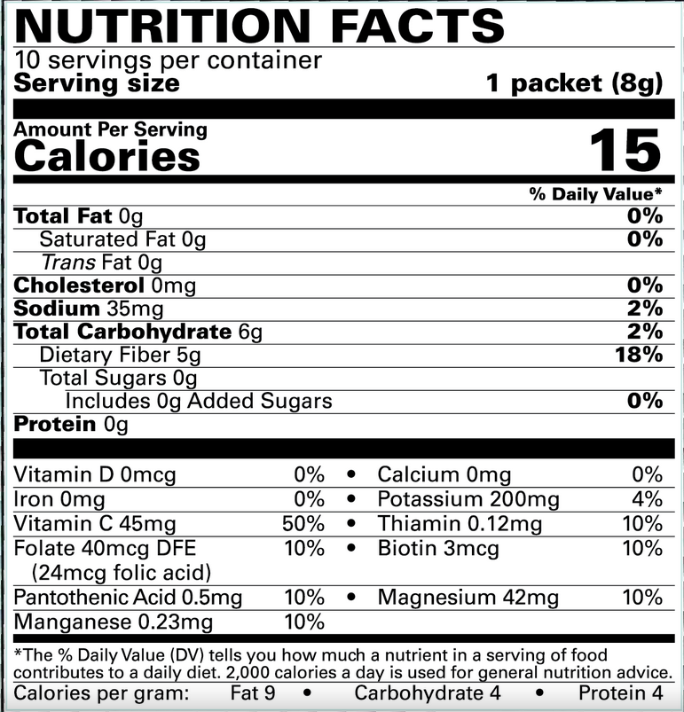 Fiber Mixed Fruit Drink Mix