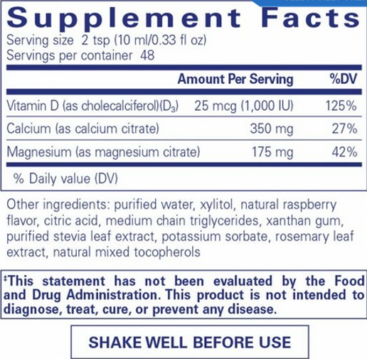 Cal/Mag/D3 Liquid Vitamins - 48 Servings