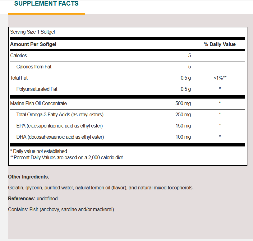 Lemon Flavored EFA's - 100 Softgels