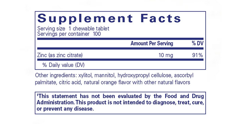 Chewable Zinc Anti-Oxident